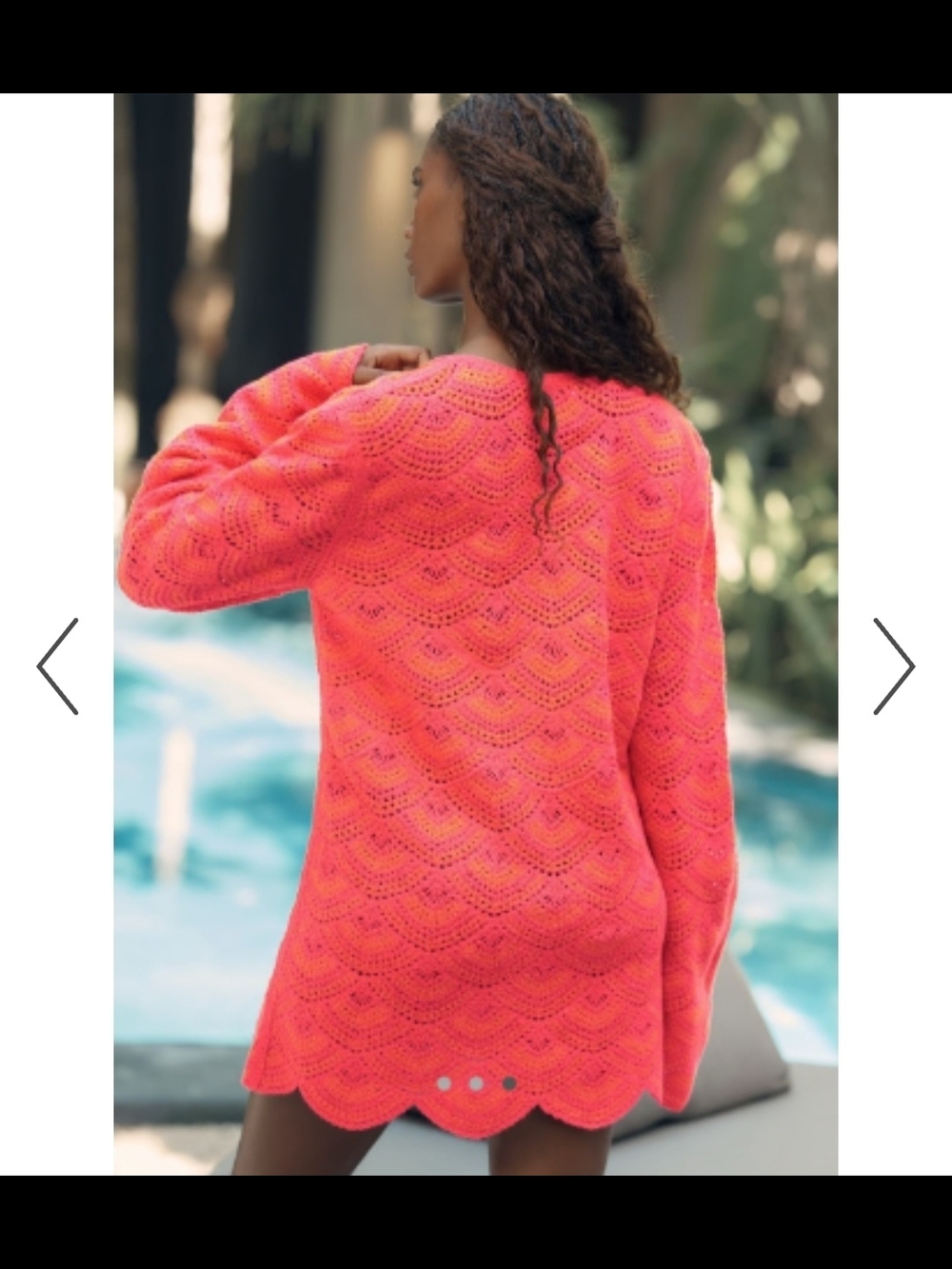 Anthropologie Celandine Crochet Long-Sleeve Mini Kaftan - Picture 5 of 10